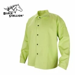 Revco Black Stallion FR Welding Jacket 9oz Cotton Hi-Vis Lime Green FL9-30C-GR