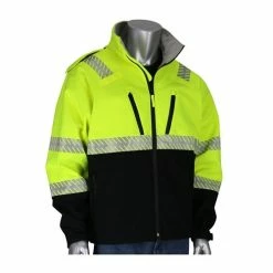PIP Safety / West Chester PIP ANSI Type R Class 3 Ripstop Softshell Black Bottom Jacket PIP333-1550