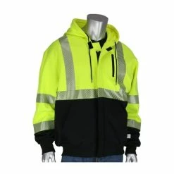 PIP Safety / West Chester PIP ANSI Type R Class 3 AR/FR Full Zip Hooded Sweatshirt With Black Bottom 385-1370FR Medium PIP385-1370FR -Confined Space Equipment Shop 21929 1 rbajrplrc5qqtln1