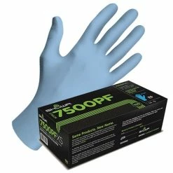 Showa 4 Mil Eco Grade Textured Nitrile Gloves Blue - (Box Of 100) 7500PF