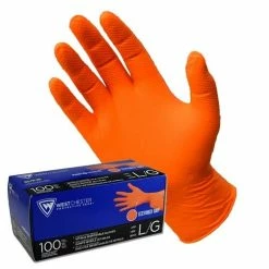 PIP Safety / West Chester PIP Safety West Chester PosiShield 7 Mil Industrial Grade Disposable Nitrile Gloves W/ Textured Grip - Box Of 100 (Orange) PIP2940
