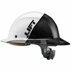 Lift Safety Lift DAX Fifty 50 Carbon Fiber Full Brim Hard Hat (Black/White) HDF50C-19WC