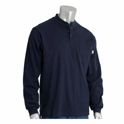 PIP Safety / West Chester PIP AR/FR Navy Blue Long Sleeve Henley 385-FRHN-NV XL PIP385-FRHN-(NV) 1 PIP Safety / West Chester PIP AR/FR Navy Blue Long Sleeve Henley 385-FRHN-NV XL PIP385-FRHN-(NV)