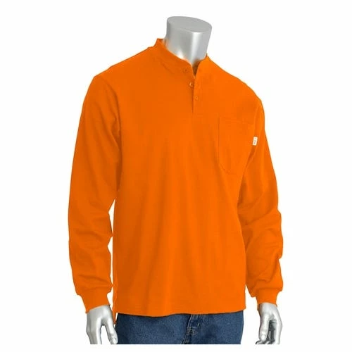 PIP Safety / West Chester PIP AR/FR Orange Long Sleeve Henley 385-FRHN-OR 3X PIP385-FRHN-(OR) 4 PIP Safety / West Chester PIP AR/FR Orange Long Sleeve Henley 385-FRHN-OR 3X PIP385-FRHN-(OR) - Image 4