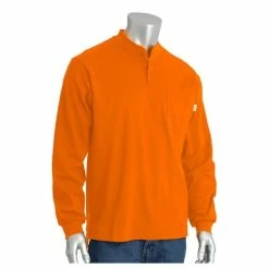 PIP Safety / West Chester PIP AR/FR Orange Long Sleeve Henley 385-FRHN-OR 3X PIP385-FRHN-(OR)