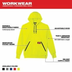 Milwaukee Tools Milwaukee Heavy Duty Pullover Hoodie - High Vis Yellow 350HV -Confined Space Equipment Shop 24639 4 alndvixnnpucctxs