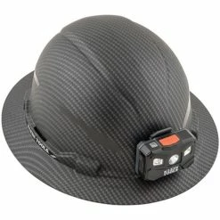 Klein Tools Klein Non-Vented Full Brim Premium KARBN Class E Hard Hat W/ Rechargeable Headlamp 60346