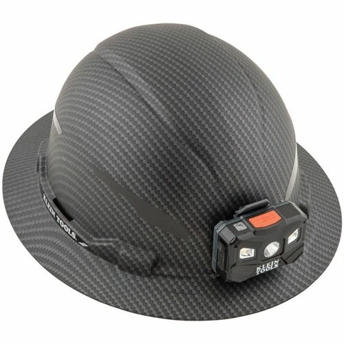 Klein Tools Klein Non-Vented Full Brim Premium KARBN Class E Hard Hat W/ Rechargeable Headlamp 60346 1 Klein Tools Klein Non-Vented Full Brim Premium KARBN Class E Hard Hat W/ Rechargeable Headlamp 60346