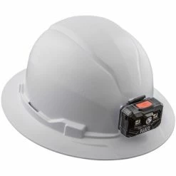 Klein Tools Klein Non-Vented Full Brim Hard Hat W/ Rechargeable Headlamp - White 60406RL