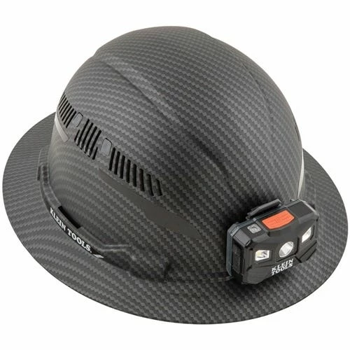 Klein Tools Klein Vented Full Brim Premium KARBN Class C Hard Hat W/ Rechargeable Headlamp 60347 2 Klein Tools Klein Vented Full Brim Premium KARBN Class C Hard Hat W/ Rechargeable Headlamp 60347 - Image 2