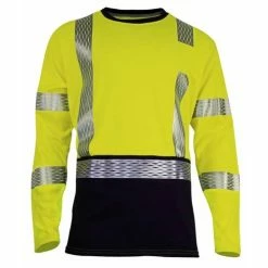 DriFire Vizable FR Hi-Vis Dual Hazard Long Sleeve Hybrid T-shirt NSA-TEEY2LSHC301