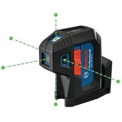 Bosch Power Tools Bosch 125' Self-Leveling Five-Point Green Beam Alignment Plumb & Level Laser GPL100-50G