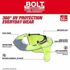 Milwaukee Tools Milwaukee BOLT Moisture-Wicking Sun Visor W/ Sunshade 48-73-1072 6 Milwaukee Tools Milwaukee BOLT Moisture-Wicking Sun Visor W/ Sunshade 48-73-1072 -Confined Space Equipment Shop 48 73 1072 3