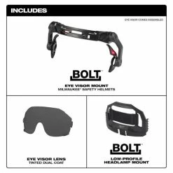 Milwaukee Tools Milwaukee BOLT™ Eye Visor - Tinted Dual Coat Lens 48-73-1416 -Confined Space Equipment Shop 48 73 1416 includes