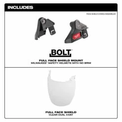 Milwaukee Tools Milwaukee BOLT™ Full Face Shield - Clear Dual Coat Lens (No Brim) 48-73-1421 7 Milwaukee Tools Milwaukee BOLT™ Full Face Shield - Clear Dual Coat Lens (No Brim) 48-73-1421 -Confined Space Equipment Shop 48 73 1421 includes