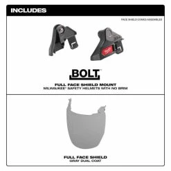 Milwaukee Tools Milwaukee BOLT™ Full Face Shield - Gray Dual Coat Lens (No Brim) 48-73-1426 5 Milwaukee Tools Milwaukee BOLT™ Full Face Shield - Gray Dual Coat Lens (No Brim) 48-73-1426 -Confined Space Equipment Shop 48 73 1426 includes