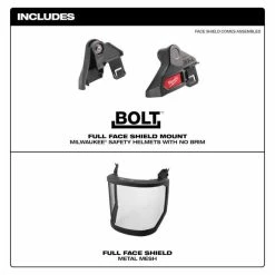 Milwaukee Tools Milwaukee BOLT™ Full Face Shield - Metal Mesh (No Brim) 48-73-1431 7 Milwaukee Tools Milwaukee BOLT™ Full Face Shield - Metal Mesh (No Brim) 48-73-1431 -Confined Space Equipment Shop 48 73 1431 includes