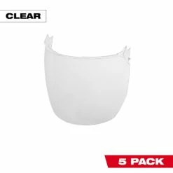 Milwaukee Tools Milwaukee 5pk Clear Face Shield Replacement Lenses (Helmet & Hard Hat Mount) 48-73-1440