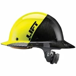 Lift Safety Lift DAX Fifty 50 Carbon Fiber Full Brim Hard Hat (Yellow/Black) HDF50C-19HC