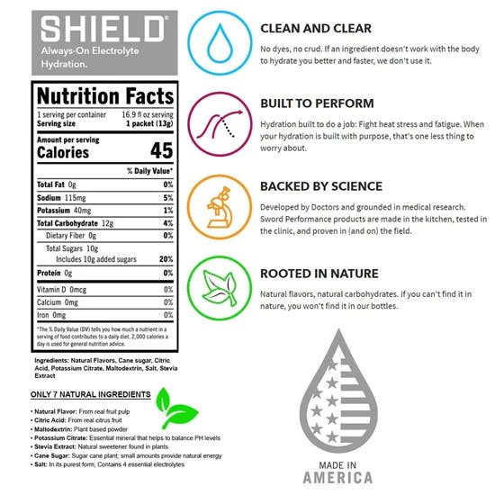 Shield Hydration SHIELD Electrolyte Hydration Powder Mixes Single Serve BOX OF 100 Pineapple Mango 02-01-01-100-PM 3 Shield Hydration SHIELD Electrolyte Hydration Powder Mixes Single Serve BOX OF 100 Pineapple Mango 02-01-01-100-PM - Image 3